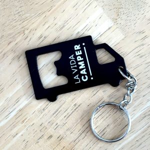 Llavero abridor camper de aluminio con diseño en forma de camión