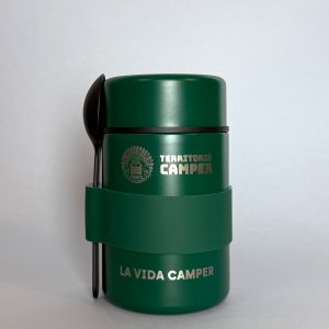 Termo camper para comida de acero inoxidable con cuchara integrada para viajes y vida en ruta