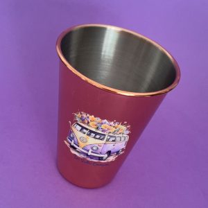 Vista cenital del Vaso Camper Glow de acero inoxidable 500 ml con recubrimiento oro rosa