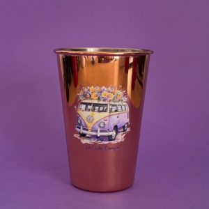 Vaso camper de acero inoxidable 500 ml con recubrimiento oro rosa, resistente y térmico